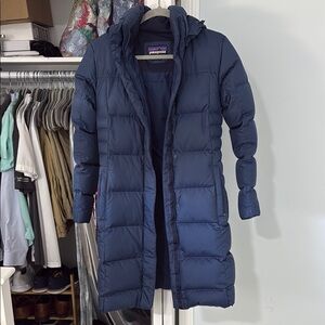 Patagonia Blue Long Puffer Coat
